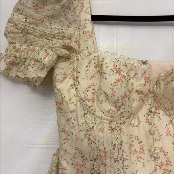 House of CB Cream and Pink Floral Mini Dress - Picture 6 of 12